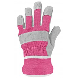 Kinder handschoenen leer roze