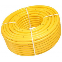 Gele slang 1/2" getricoteerd high twist resistant 25m