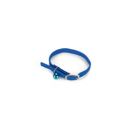 BZ Kattenhalsband met belletje blauw 10 x 30 cm