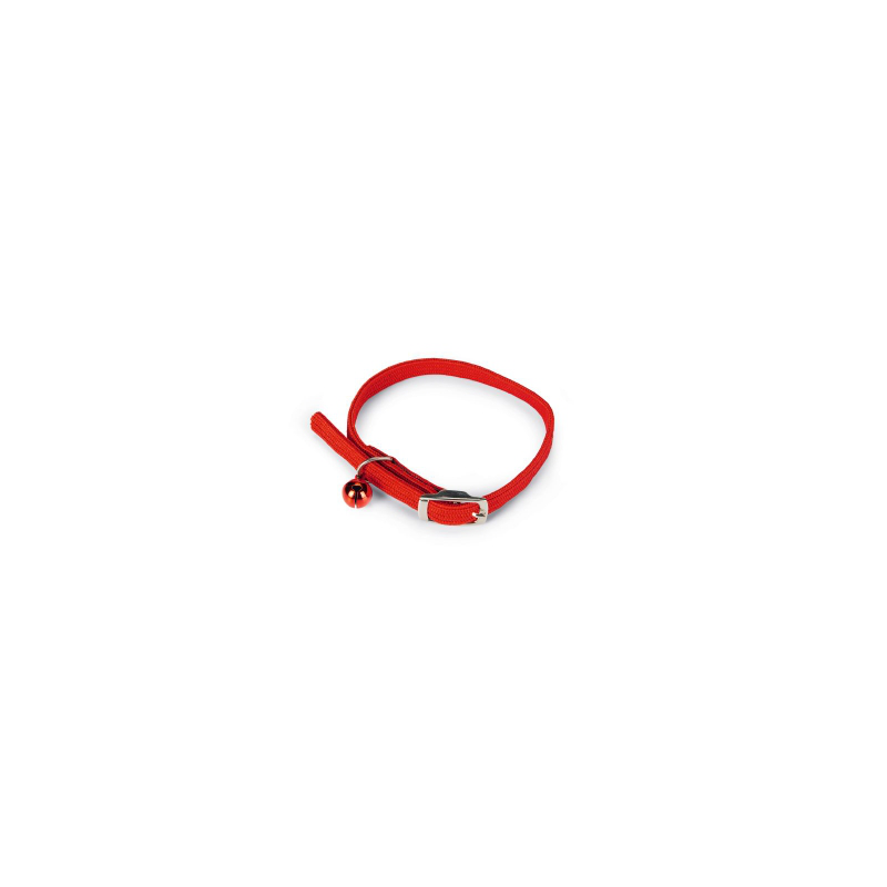 BZ Kattenhalsband met belletje rood 10 x 30 cm