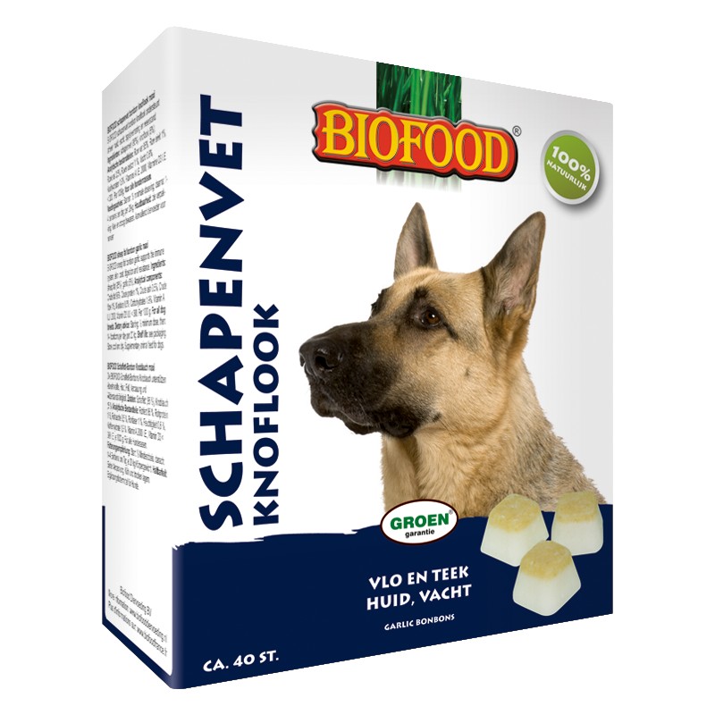 Biofood schapenvet bonbon knoflook 40 st