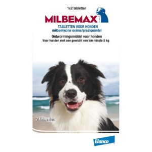 Kauwtablet ontworming hond groot 5-75kg 2 tabl.