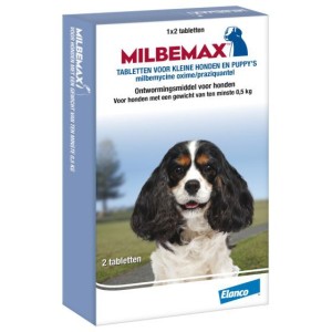 Ontwormingstablet hond klein 1-5kg 2 tabl.