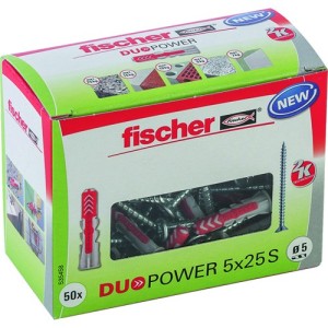 Fischer Plug Duopower 5x25mm met schroef 50 stuks