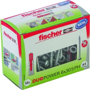 Fischer Plug Duopower 6x30mm met bolkopschroef 50 stuks