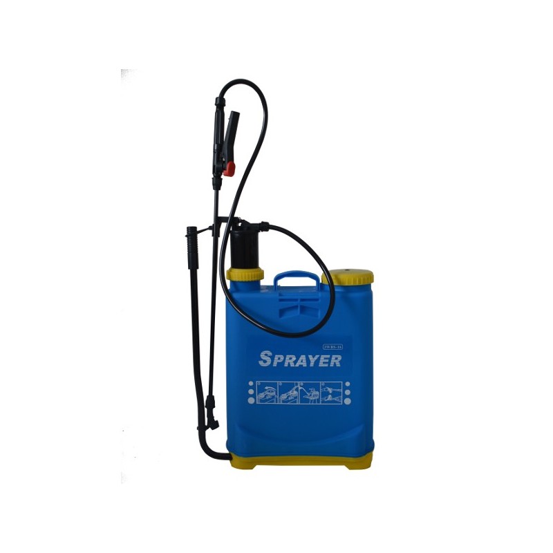 Rugspuit met zijzwengel 16 liter