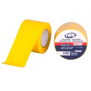 Isolatietape geel 50mm 20 meter