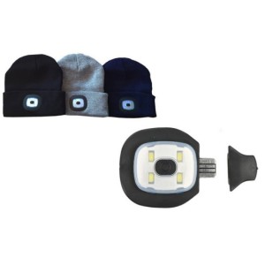 Commandomuts gebreid UNI met ledlamp oplaadbaar Benson