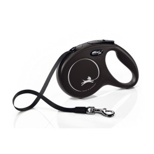 Flexi hondenriem new classic band M zwart 5m
