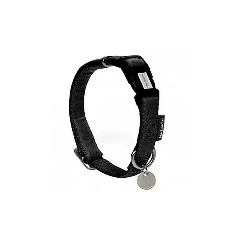 Beeztees honden halsband Macleather zwart 20-40 cm x 15 mm