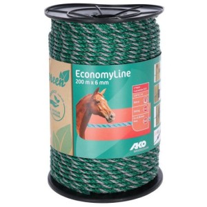 Gerecycled koord EconomyLine 200m 6mm groen/grijs 6x0.2mm
