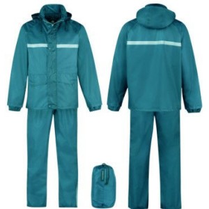 Regenpak Aqua blauw met Reflectie streep