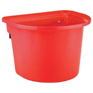 Voerbak met ophanghaken halfrond rood 12L