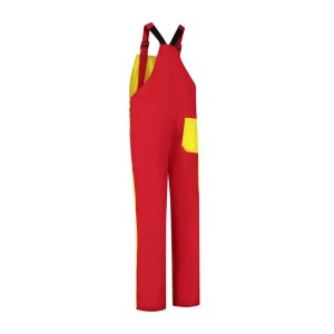 Tuinbroek 2-kleur geel/rood