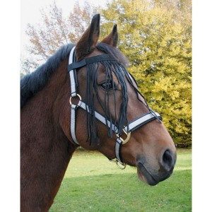 Vliegenfrontriem nylon zwart Pony