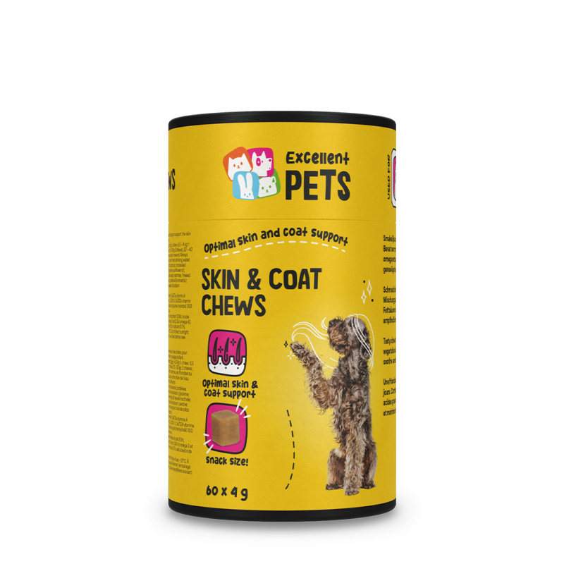Dog Skin & Coat Chews 60 stuks Excellent Pets