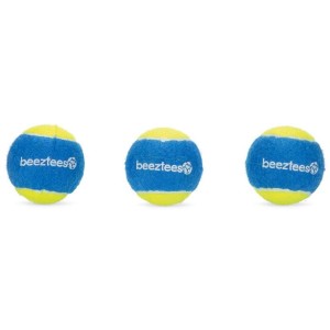 Hondenspeelgoed Fetch tennisbal blauw/geel 6,3 cm 3 stuks