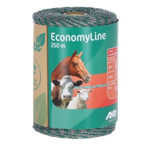 Schrikdraad EconomyLine 250m groen/ grijs gerecycled 3x0.2mm RVS