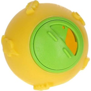 Snack/speelbal voor katten en kippen geel Ø7,5cm