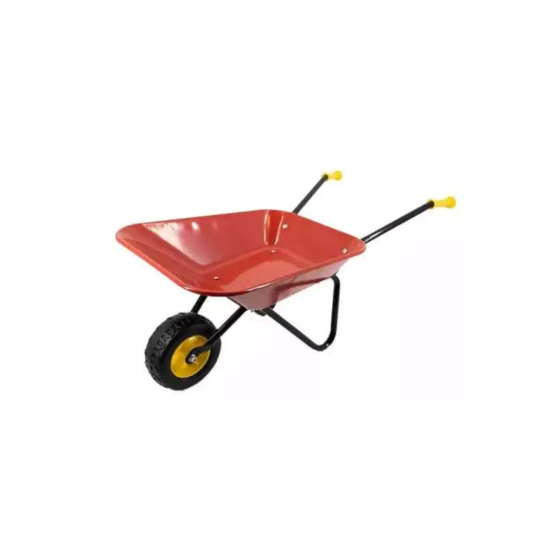 Kinderkruiwagen met metalen bak rood