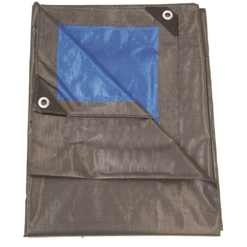 Dekzeil 210gr/m2 2 x 3 m grijs/blauw
