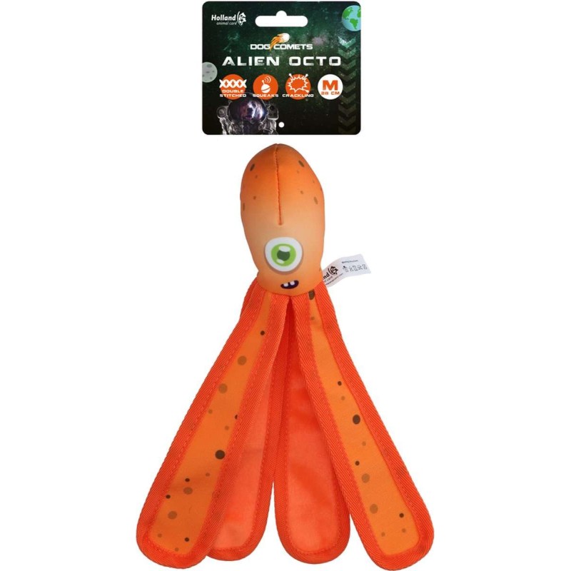 Hondenspeeltje Dog Comets alien octopus M oranje