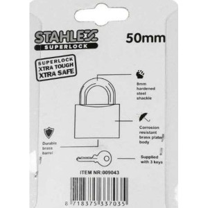 Hangslot Stahlex 50mm met 3 sleutels