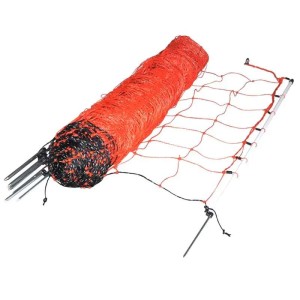 Gallagher schapennet enkele pen 90cm oranje 50 meter witte palen