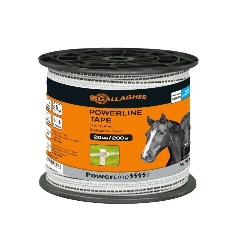 Gallagher PowerLine schriklint 20 mm wit 200 meter