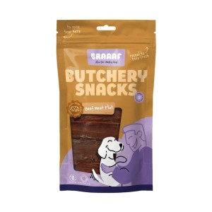 Braaaf Butchery Hondensnacks Rundvlees plat 125 gram