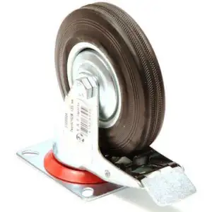 Zwenkwiel 125mm met rem