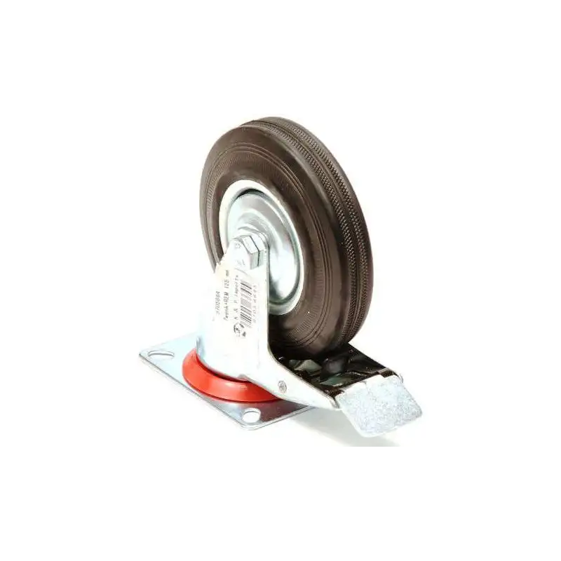 Zwenkwiel 125mm met rem