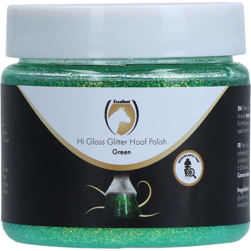 Excellent Horse Hi Gloss Glitter Hoeflak groen 150 ml