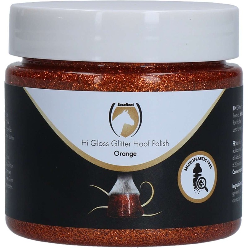 Excellent Horse Hi Gloss Glitter Hoeflak oranje 150 ml