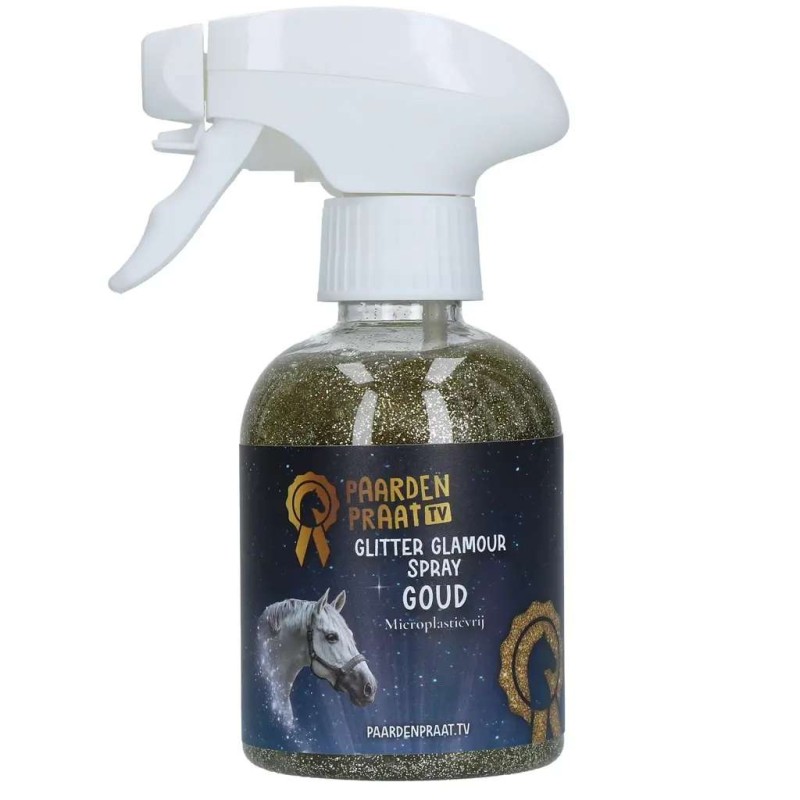 Paardenpraat TV Glitter Glamour Spray Goud