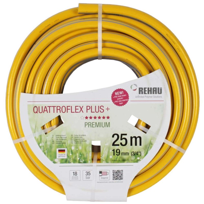 Gele tuinslang quattroflex getricoteerd no torsion white plus 3/4 i...