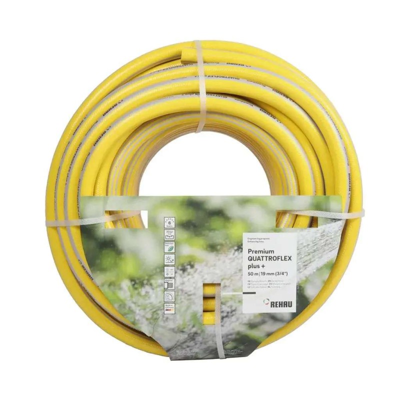 Gele tuinslang quattroflex getricoteerd no torsion white plus 3/4 i...