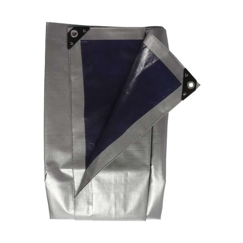 Dekzeil 210gr/m2 5 x 8 m grijs/blauw