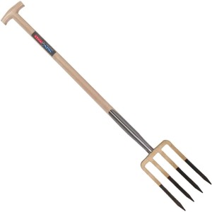 Spitvork Professioneel met 4 tanden en essenhouten steel 85 cm