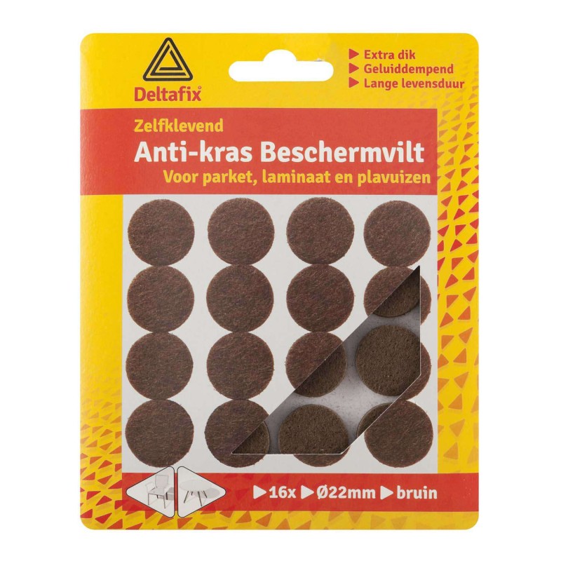 anti-krasvilt zelfklevend rond bruin 22 mm 16 stuks