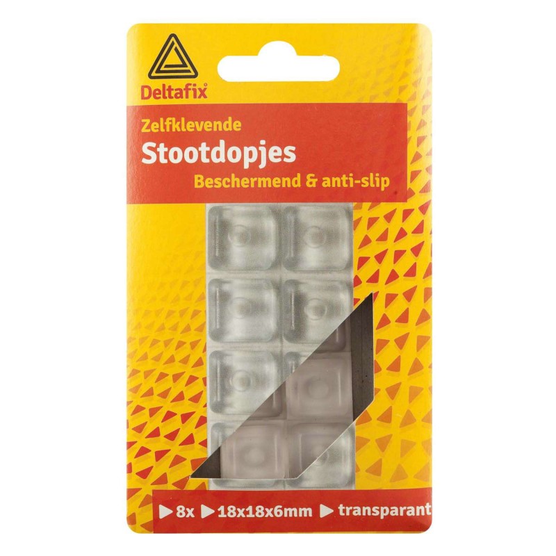 Stootdop zelfklevend transparant 18 mm x 18 mm x 6 mm 8 stuks
