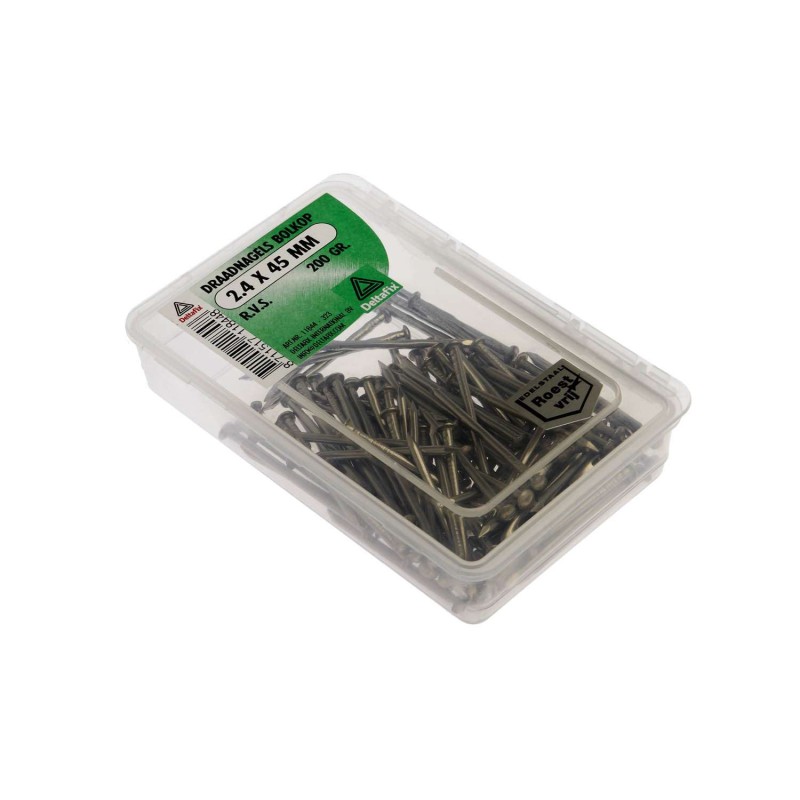 Draadnagel bolkop rvs a2 2.4 x 45 mm 200gr