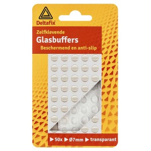 Glasbuffer zelfklevend bol transparant 8 mm x 1.3mm 50 stuks