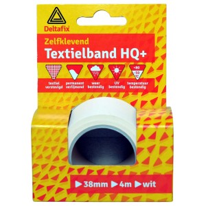 Textielband HQ+ zelfklevend wit 38 mm 4 meter