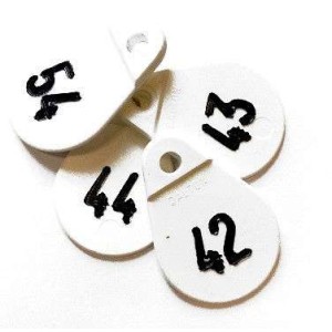 Nekplaatje bedrukt wit serie 1-25