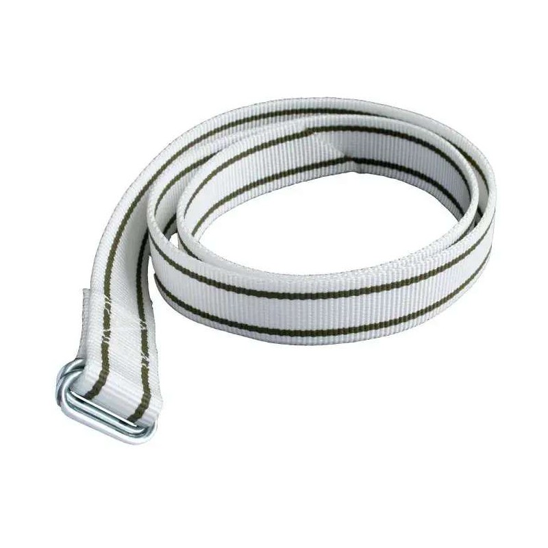 Koehalsriem nylon wit/zwart met knelgesp 130cm