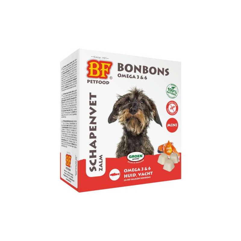 Schapenvet bonbon mini zalm 80 stuks