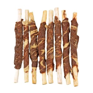 Braaaf hondensnack rawhide roll sticks rund en vis 8 stuks