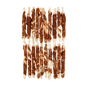 Braaaf hondensnack rawhide roll sticks rund en vis 25 stuks
