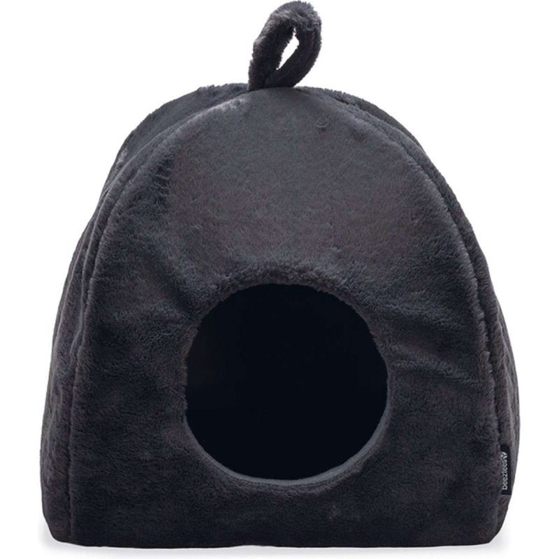 Beeztees Kattenslaaphuis Moza pluche antraciet 40x40x40 cm